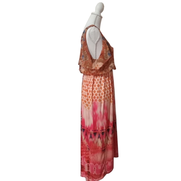 ONE WORLD SLEEVELESS PULLOVER BOHO MULTICOLOR DRESS‎ SIZE LG. NWT - Picture 5 of 11